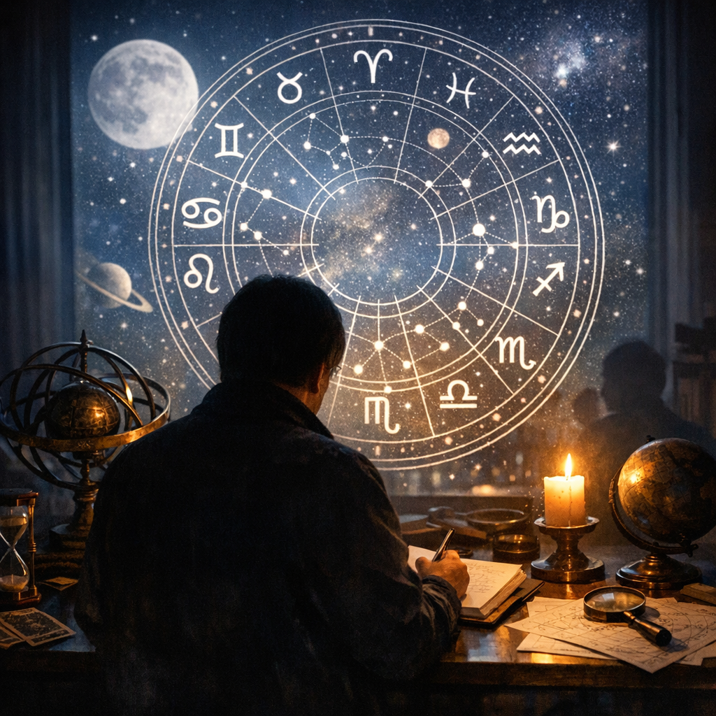 astrologer at work
