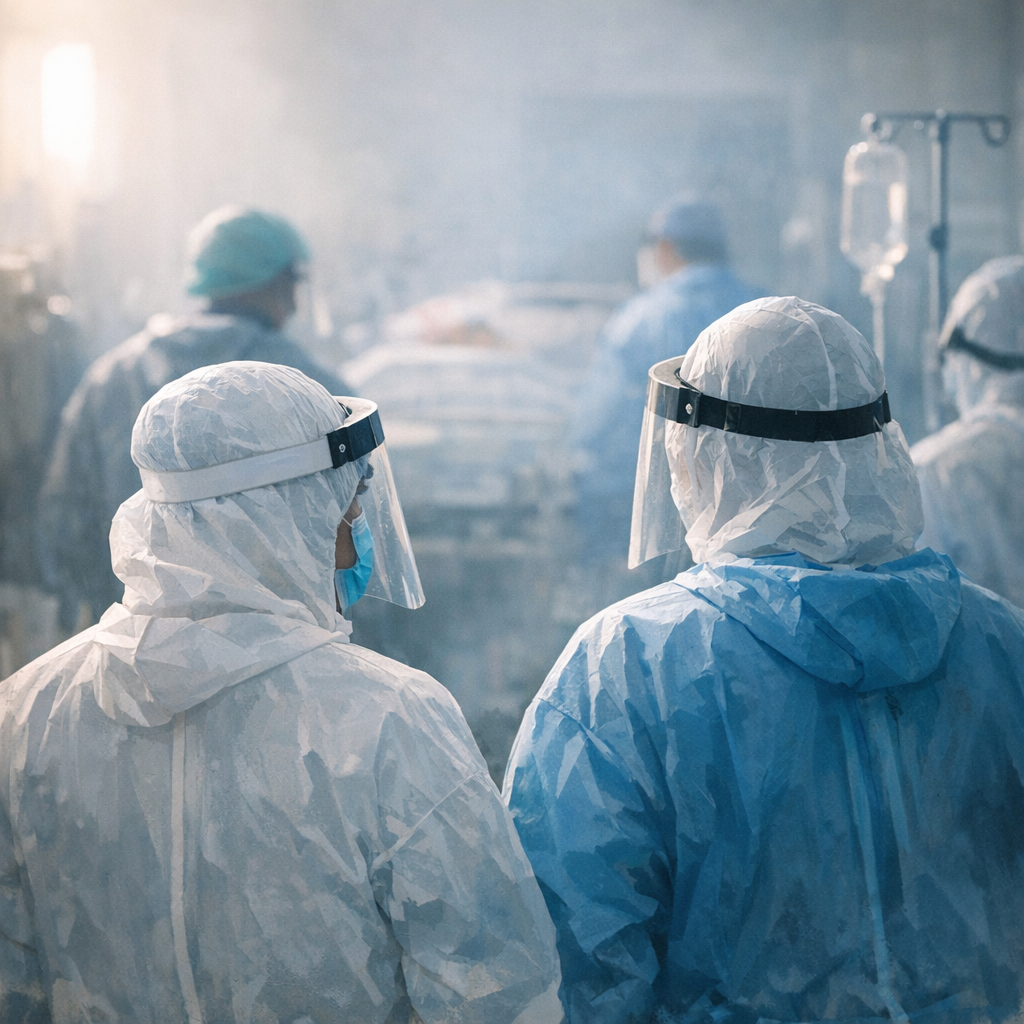 health workers in protective gear