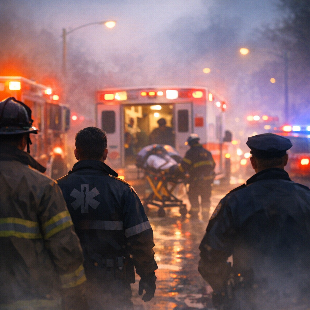 emergency services responding to the incident