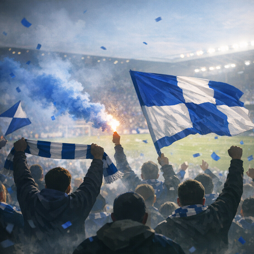 Everton fans showing support