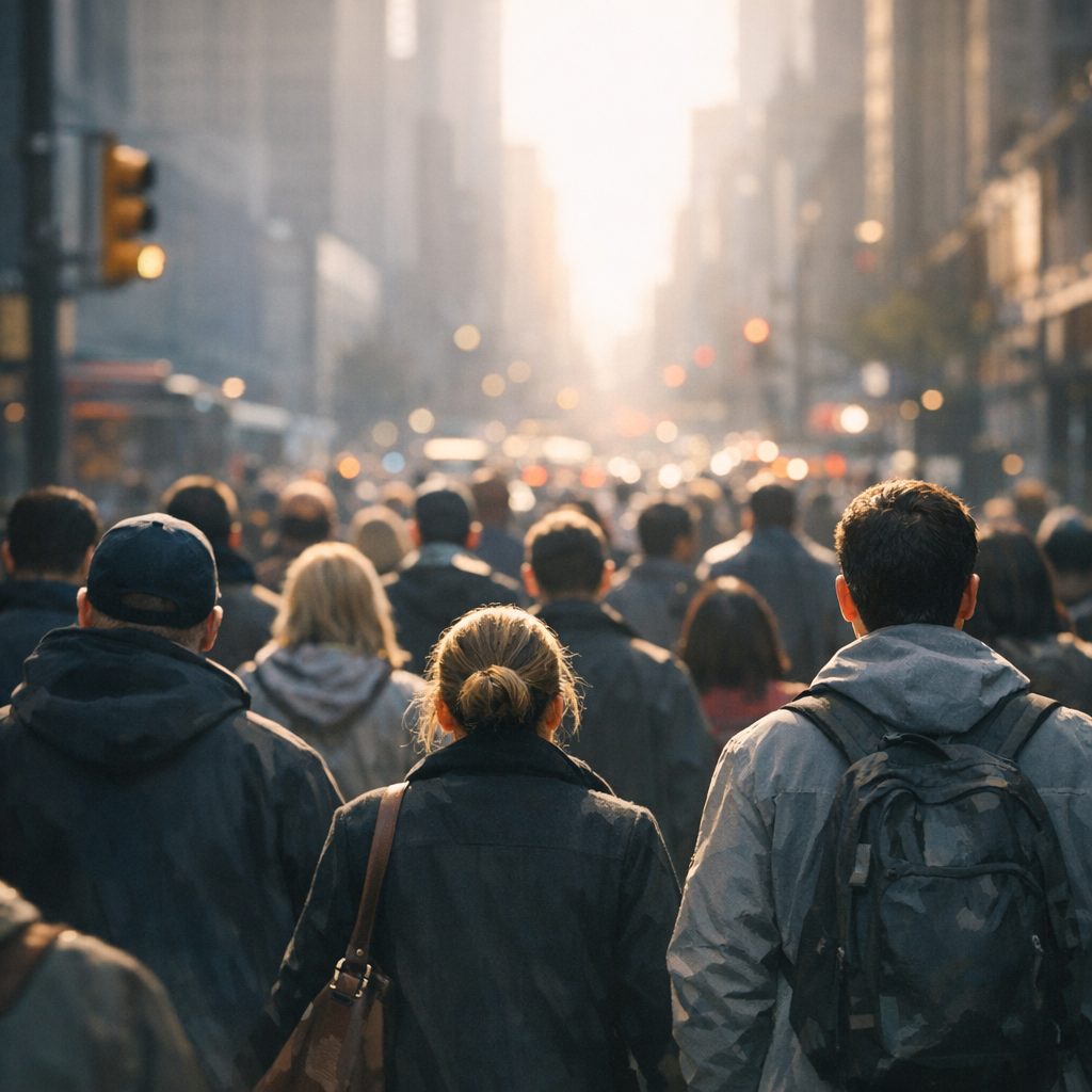 crowd of people in a city street