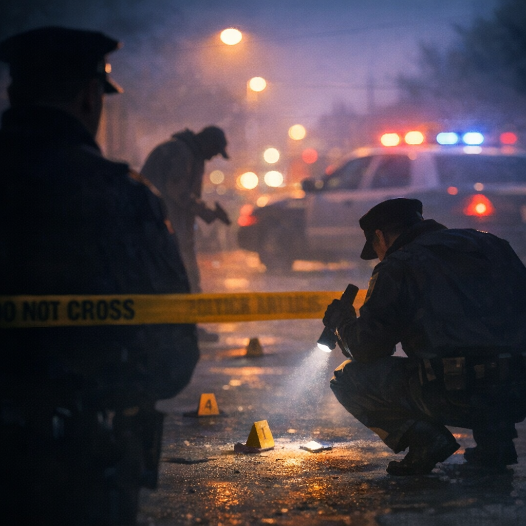 police investigating the scene