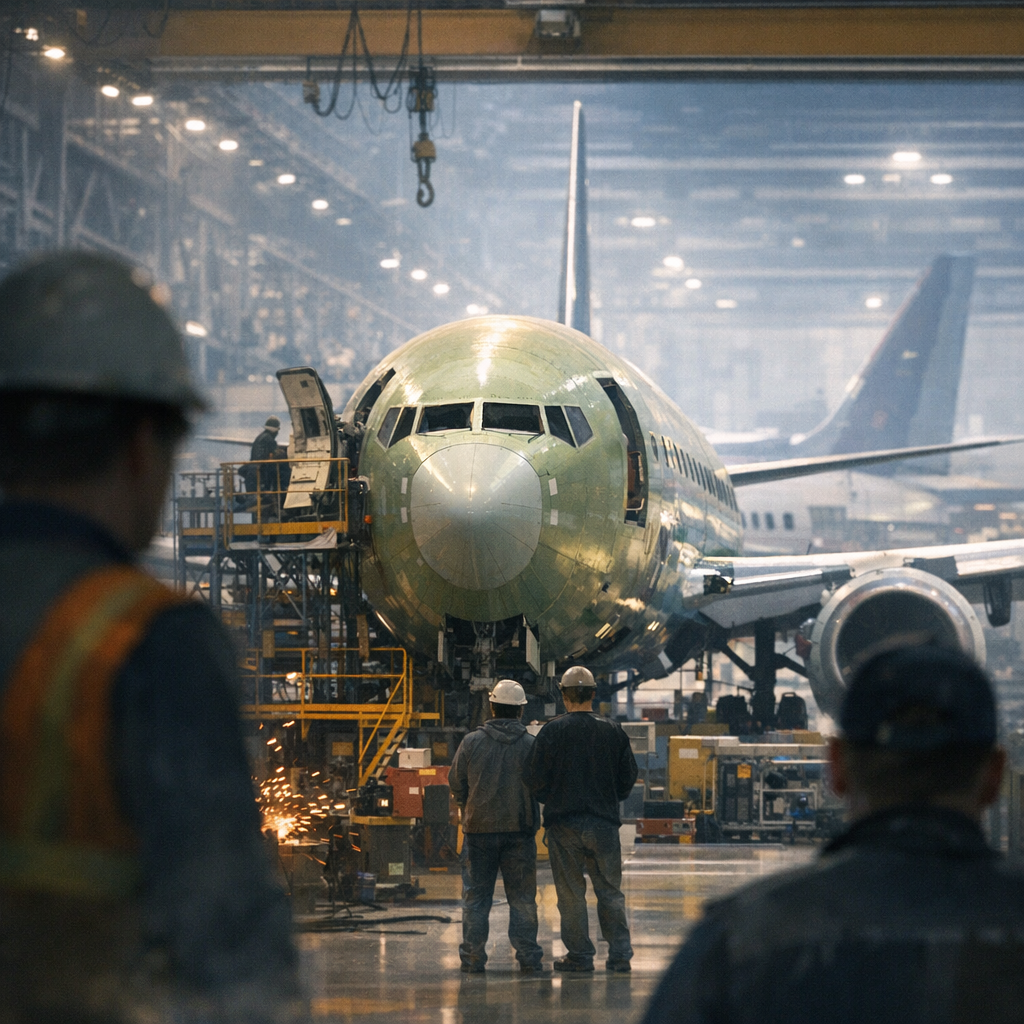 Boeing aircraft in production