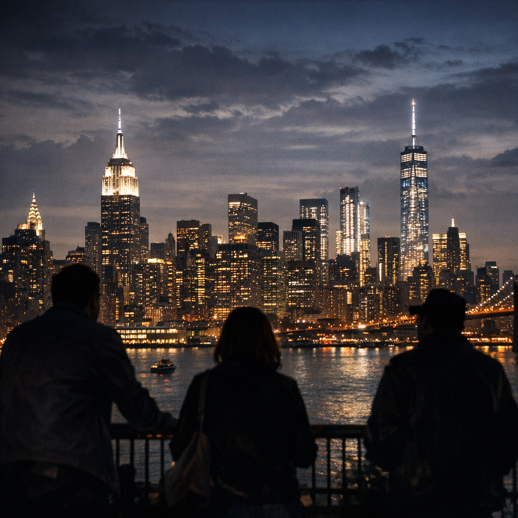 New York City skyline at night
