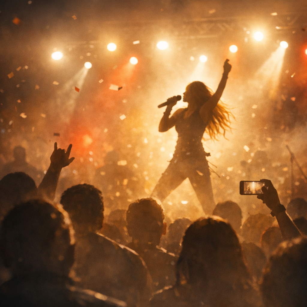 Shakira performing on stage