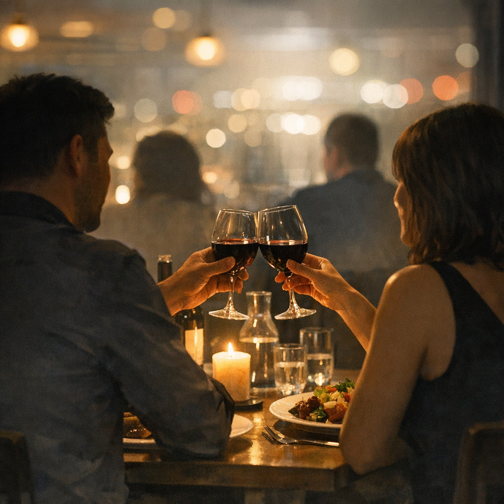 couple enjoying dinner